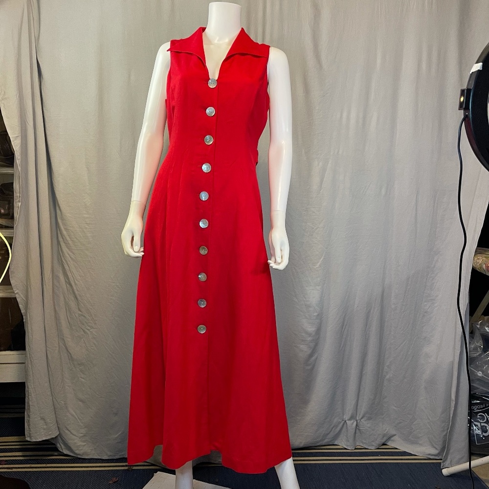 Coldwater Creek Bright Red Linen/Rayon dress.